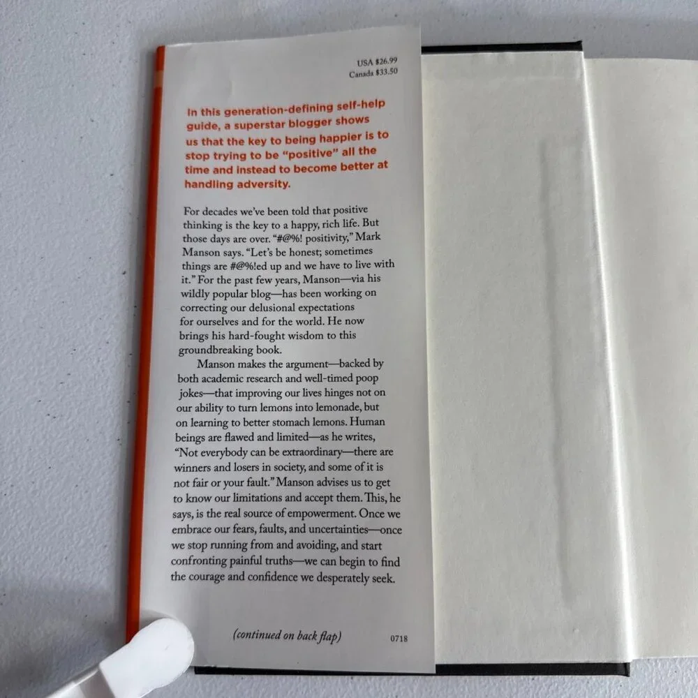 Subtle Art of Not Giving A #@%! by Mark‎ Manson 2018 Hardcover NEW*